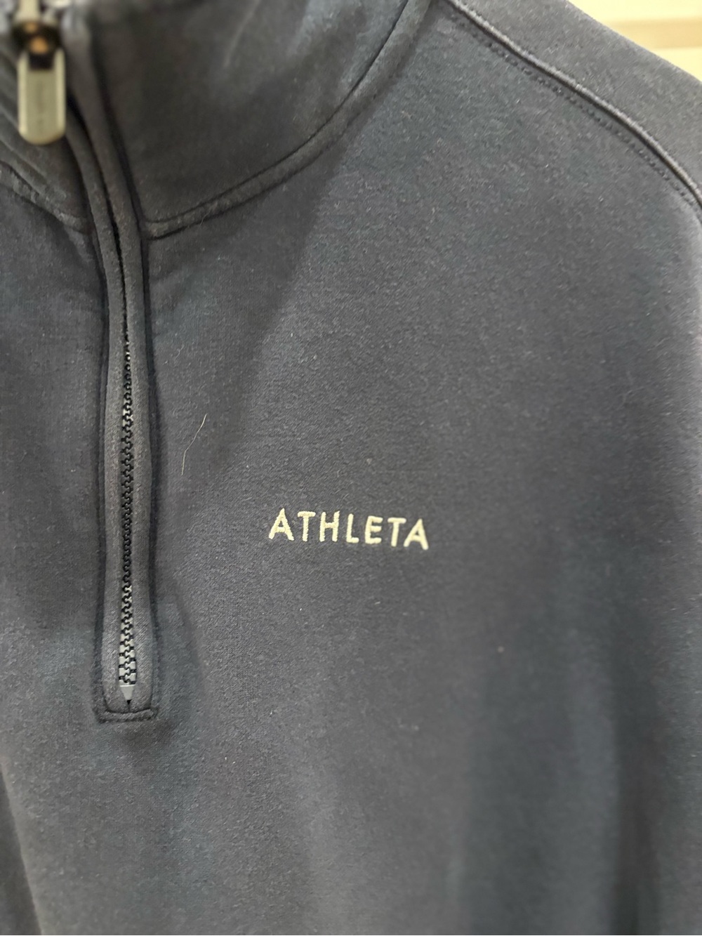 Athleta Forever Fleece 1/4 Zip in Navy With Logo - Picture 6 of 10